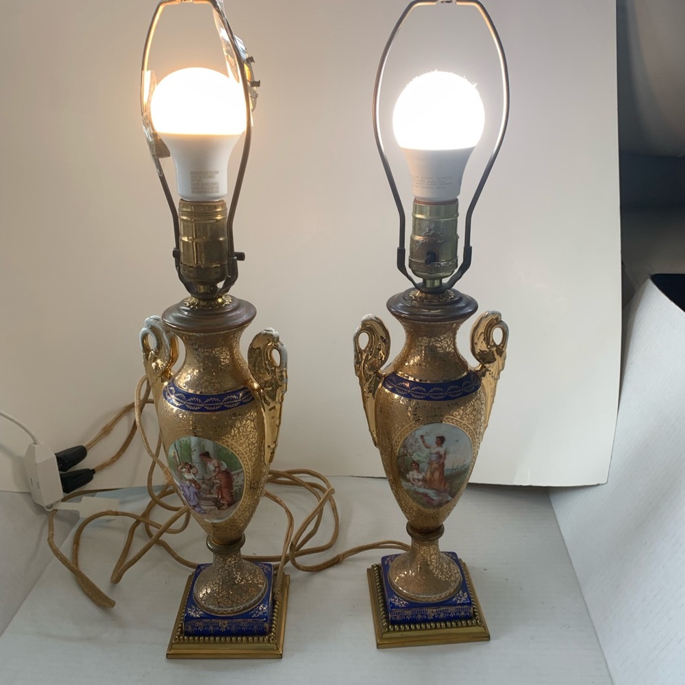 Pair of Le Miuex 24K gold lamps